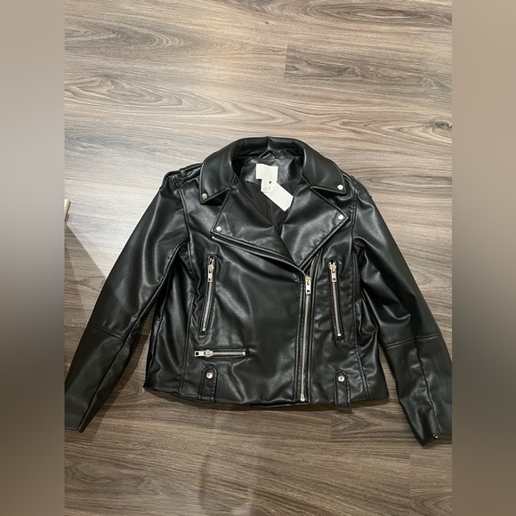 NWT H&M COATED BIKER JACKET - Picture 6 of 12